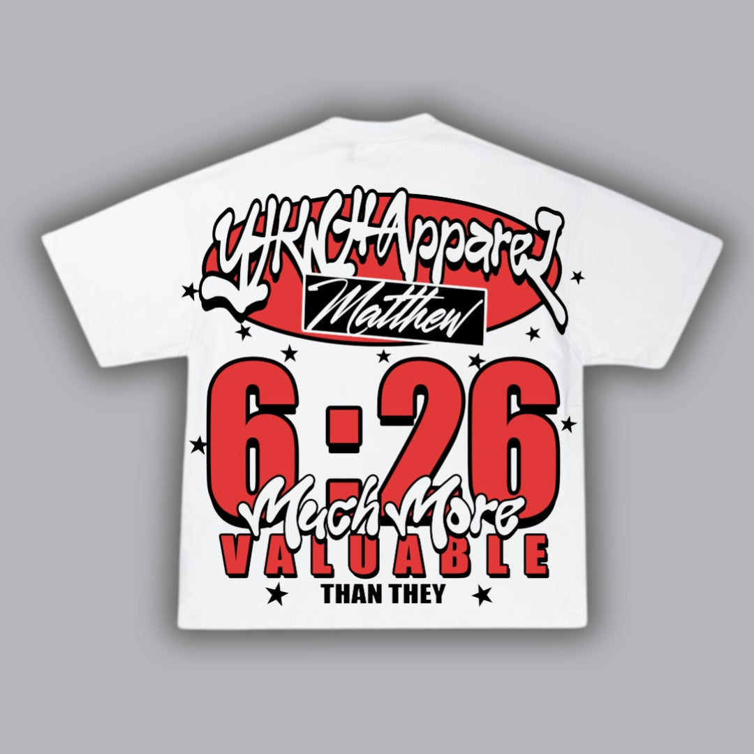 Look at the Birds Red on White Tshirt