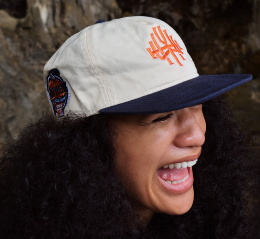 YHWH Orange and Navy Blue Snapback Cap